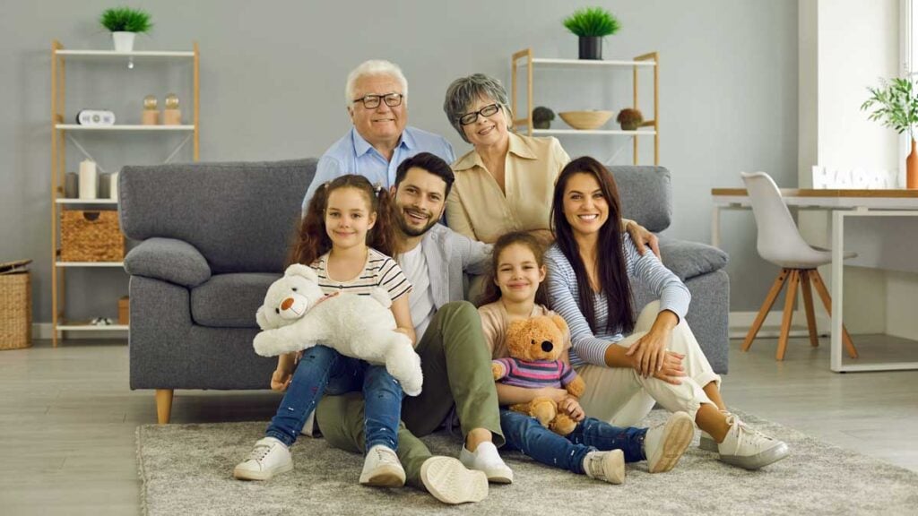 A happy multi-generational family