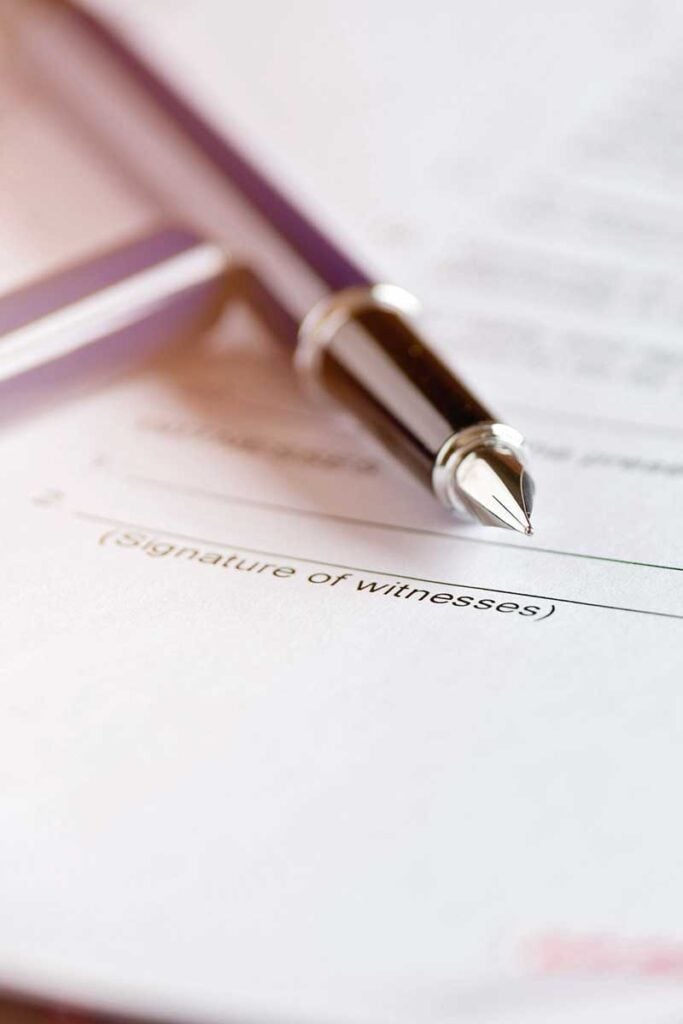 pen on document