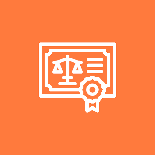 real estate documents icon with orange background