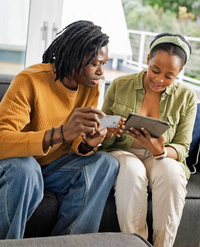 two factor authentication Two people looking at a screen
